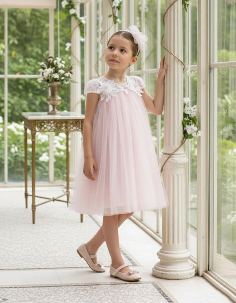 Girls Flower Occasion Dress in Pink