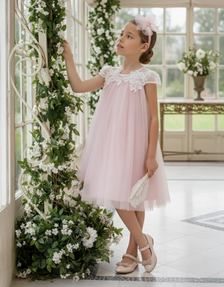 Girls Flower Occasion Dress in Pink