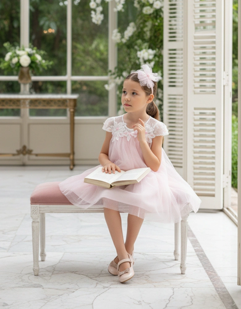 Girls Flower Occasion Dress in Pink