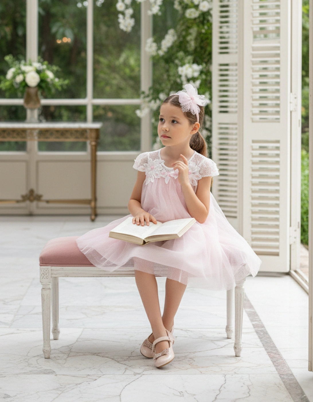 Girls Flower Occasion Dress in Pink