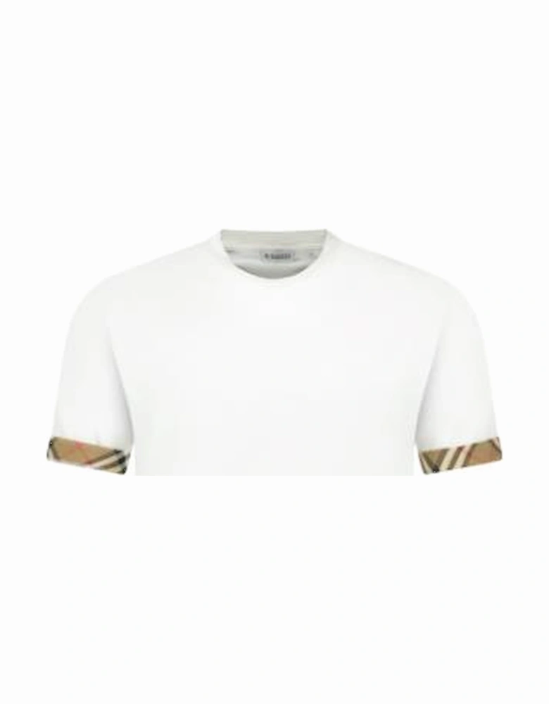 Ellison Check Sleeve T Shirt White