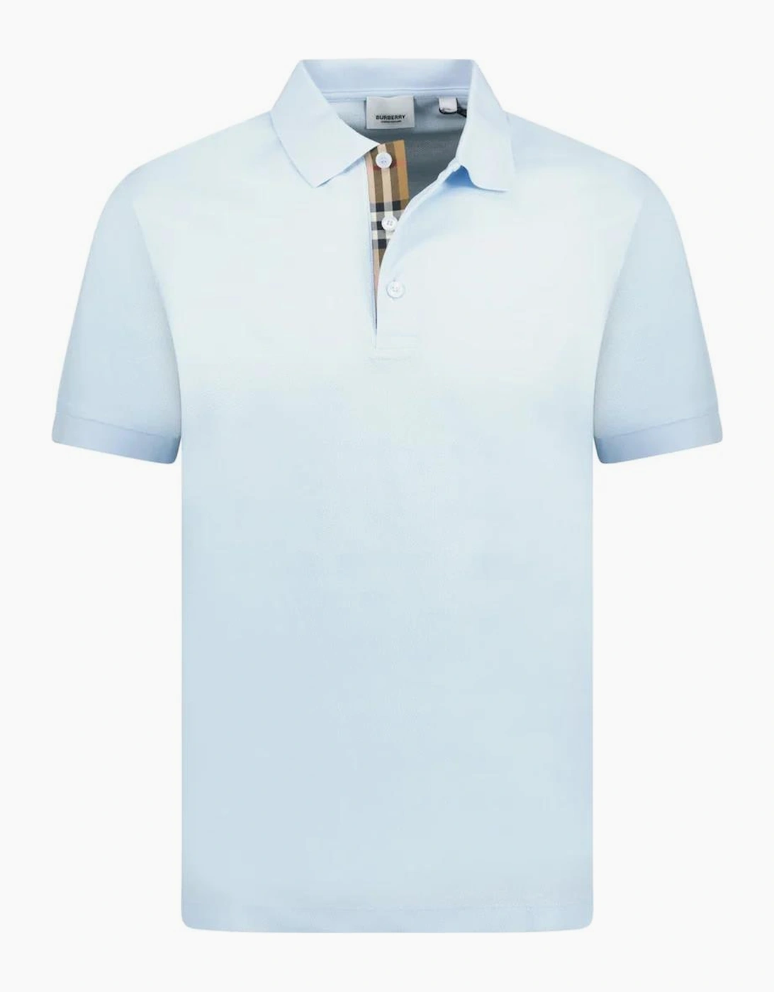Burberry Men's Burberry Check Logo Polo Pale Blue