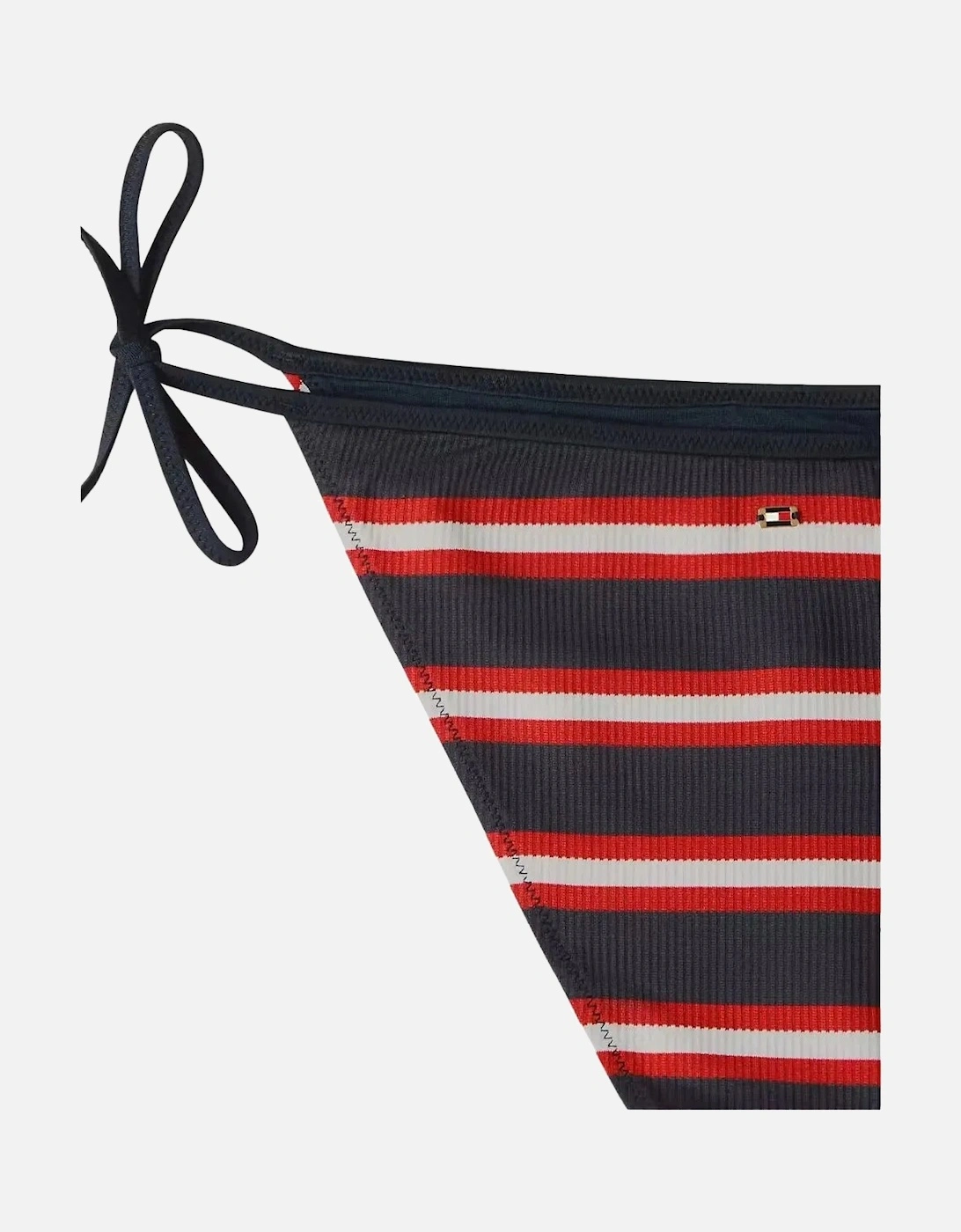 TH Texture V-String Side Tie Bikini Bottoms, New Preppy Stripe Navy