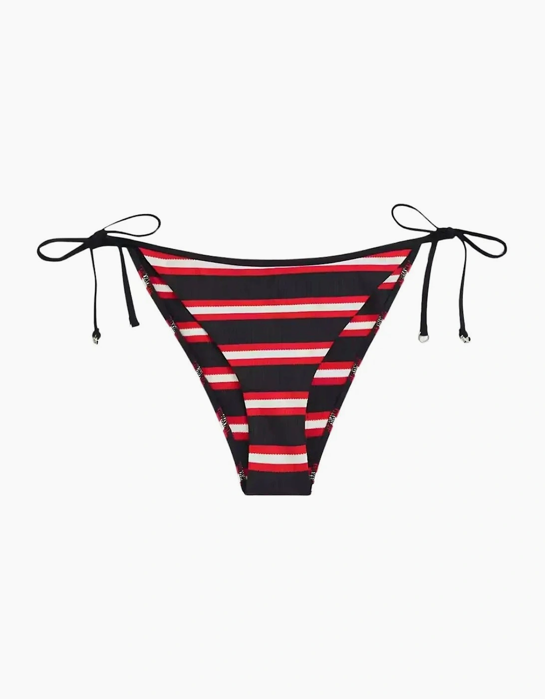 TH Texture V-String Side Tie Bikini Bottoms, New Preppy Stripe Navy
