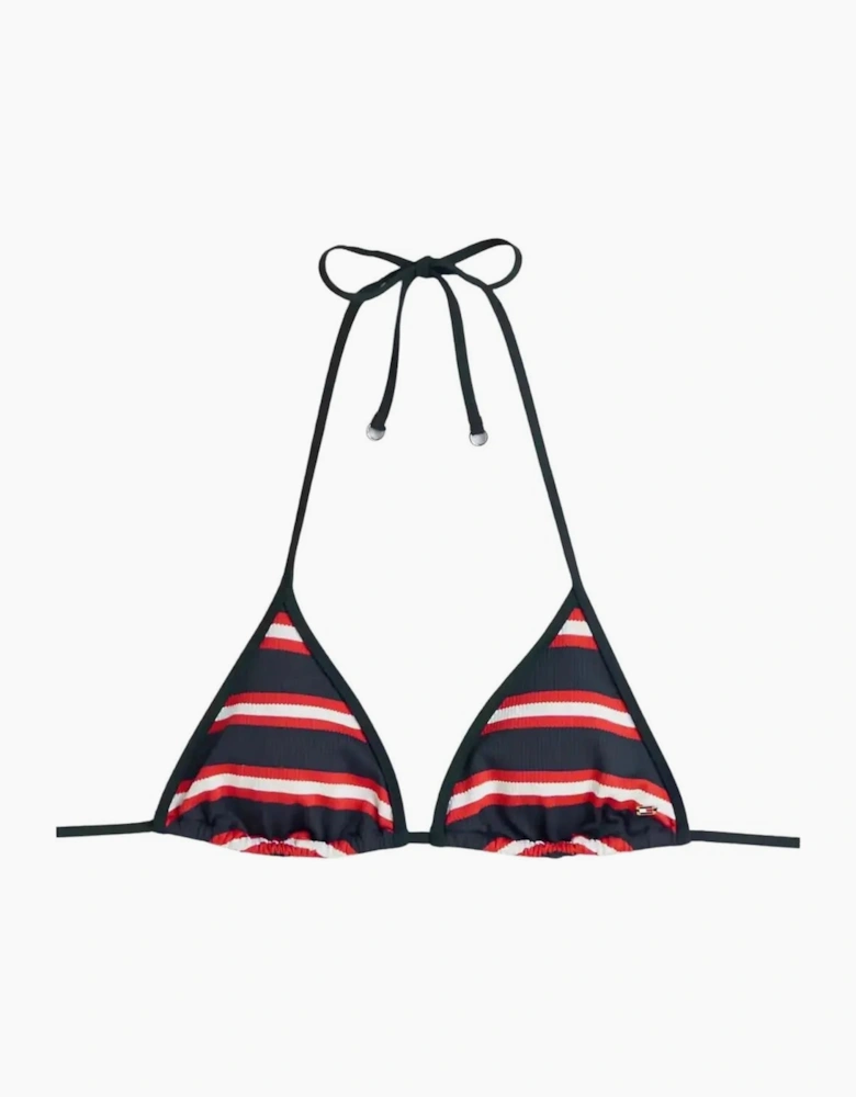 TH Texture Triangle Bikini Top, New Preppy Stripe Navy