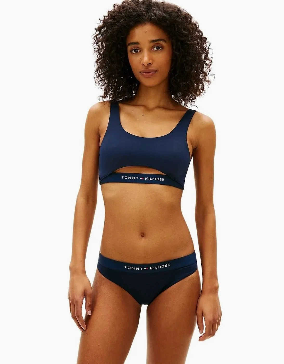 Tommy Hilfiger Women's TH Original Classic Bikini Bottoms, Dark Night Navy - Black - Size: XL