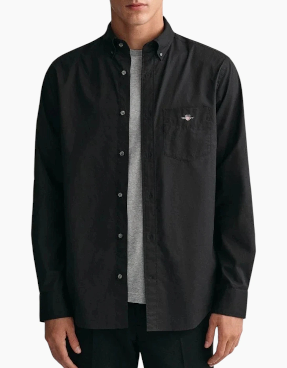 Gant Men's Black Indigo Shirts Regular Fit  44/Regular 2XL