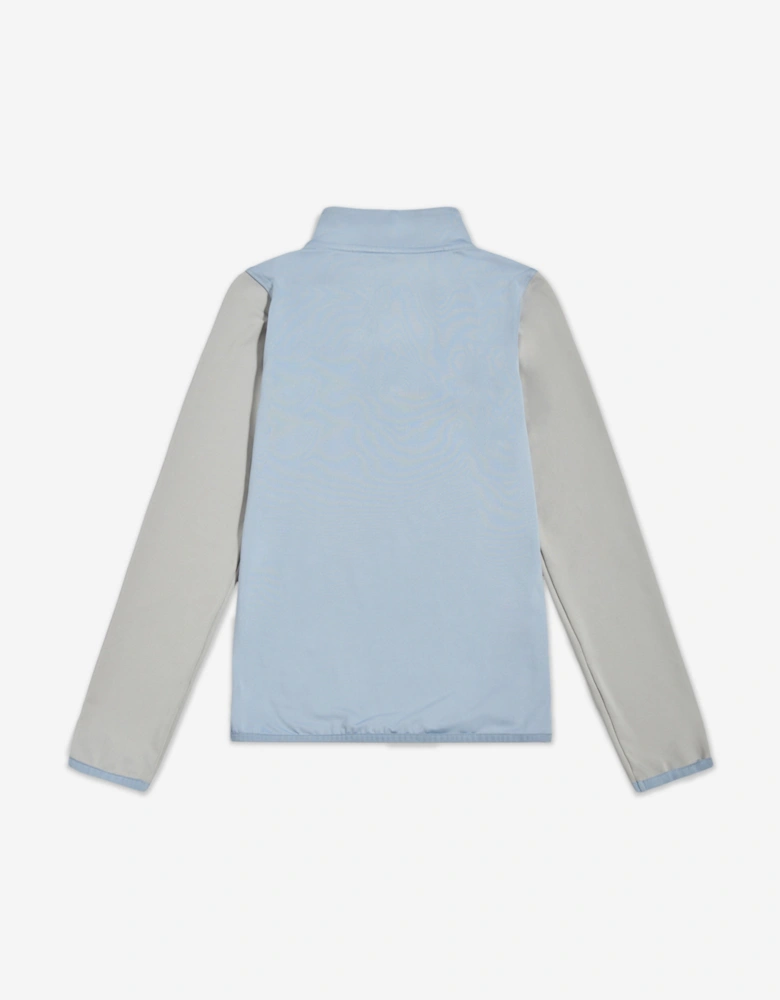 Boys Contrast Panel 1/4 Zip Funnel Sports Top in Grey