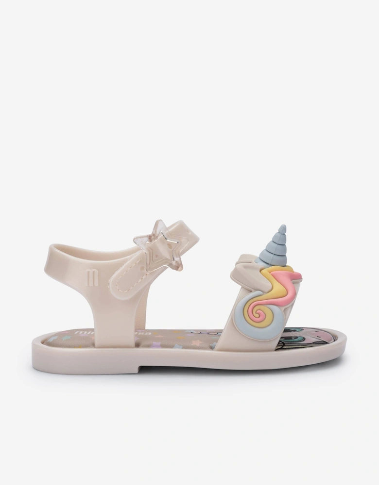 Girls Mar Unicorn Sandals in Beige