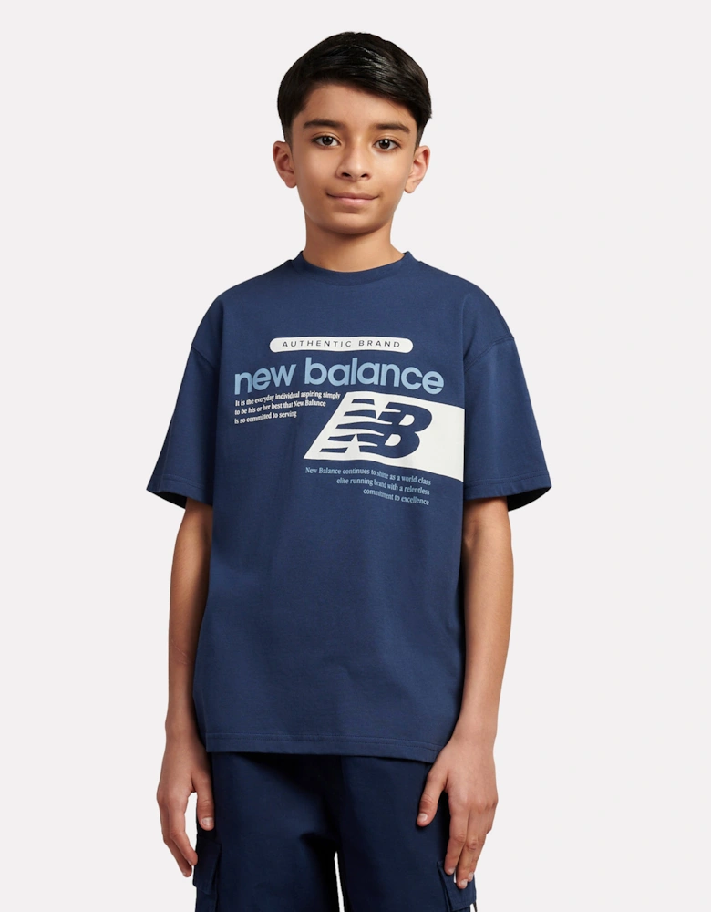 Boys Authentic Brand Players Graphic T-Shirt in Navy