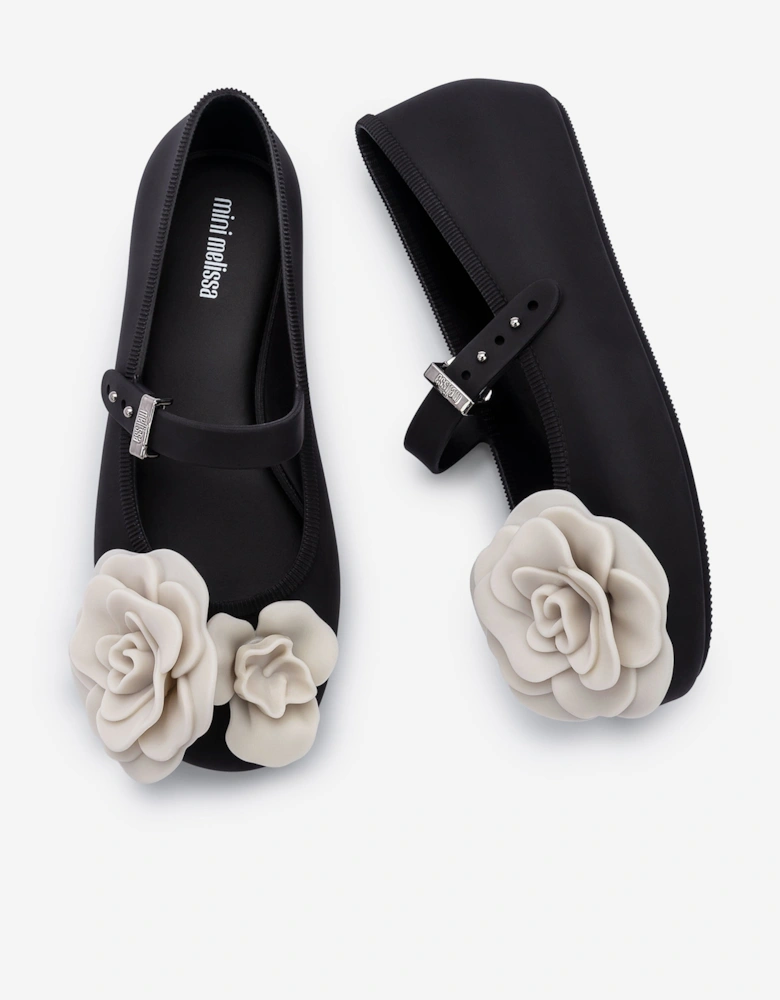 Girls Soft Petals Ballerinas in Black