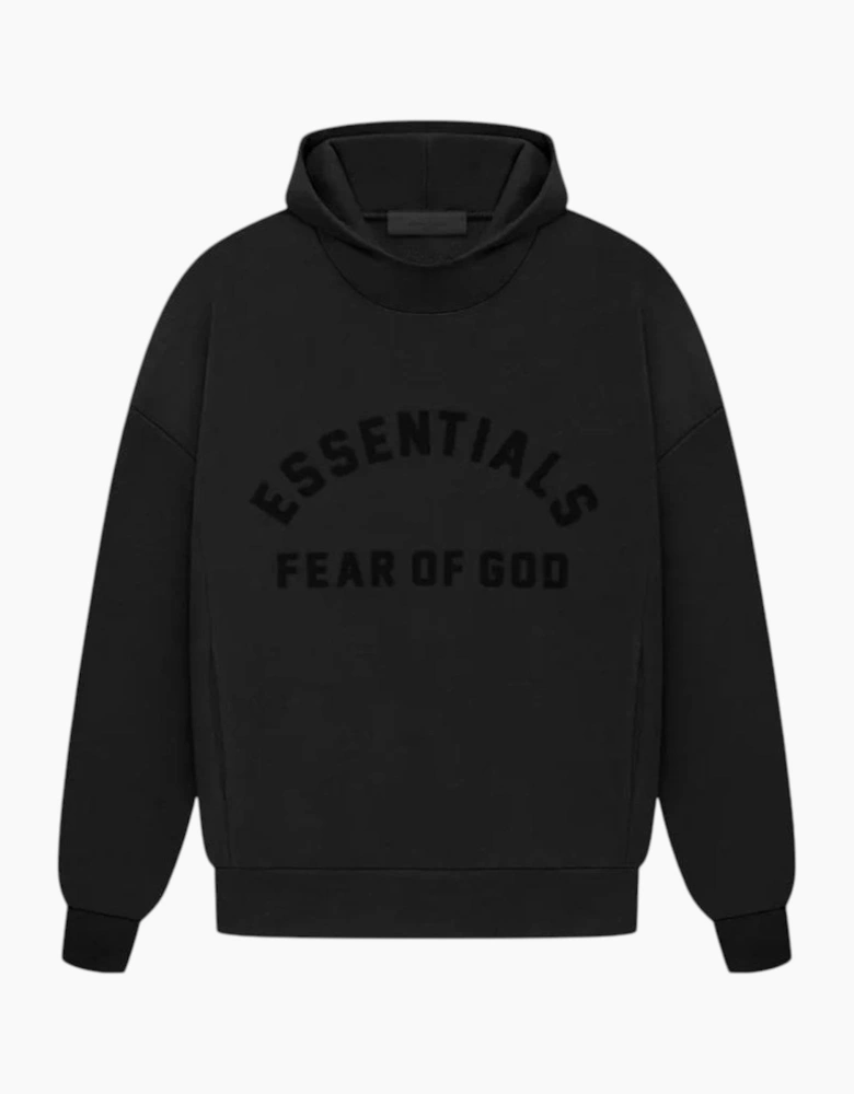 Fear Of God Jet Black Arch Logo Essentials Hoodie