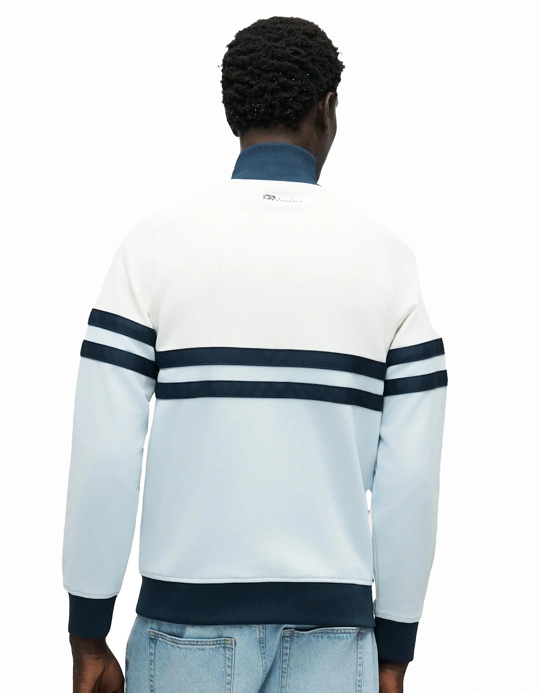 Rimini Track Top Jacket Off White/Light Blue