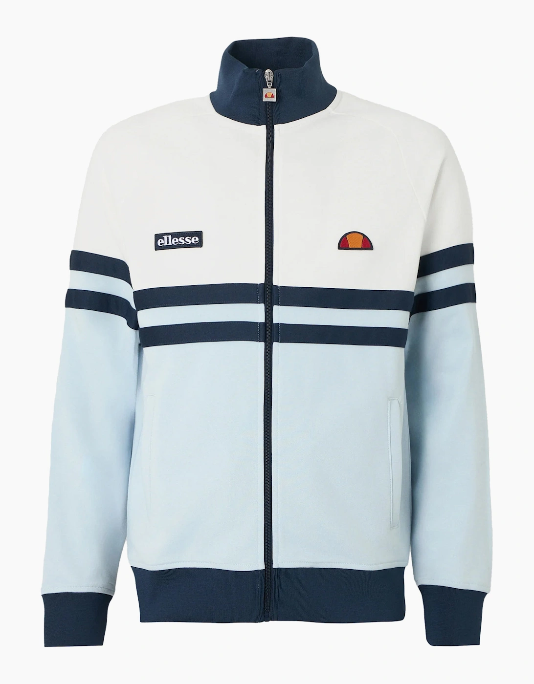 Ellesse Men's White Rimini Track Top Jacket Off /Light Blue  42/Regular Xl