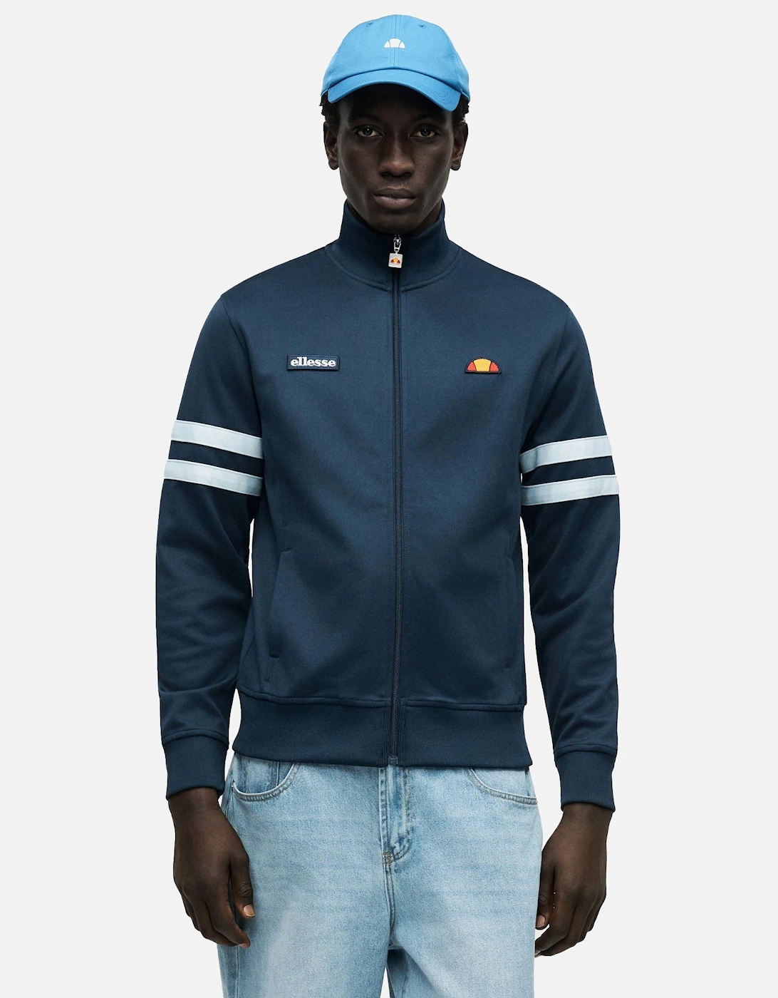 Roma Track Top Jacket Navy/Light Blue