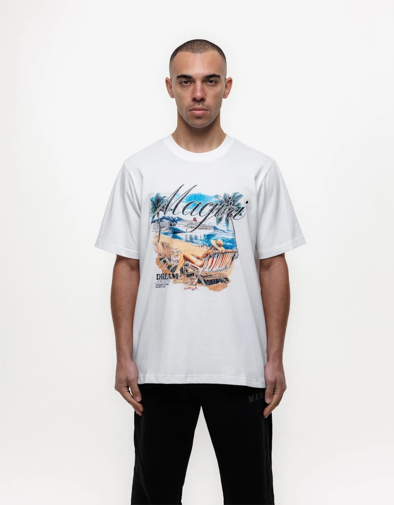 Dream Beach Printed T-Shirt in White