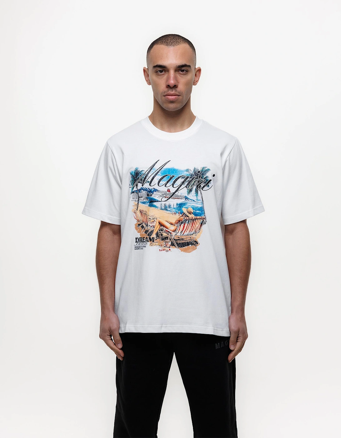Dream Beach Printed T-Shirt in White