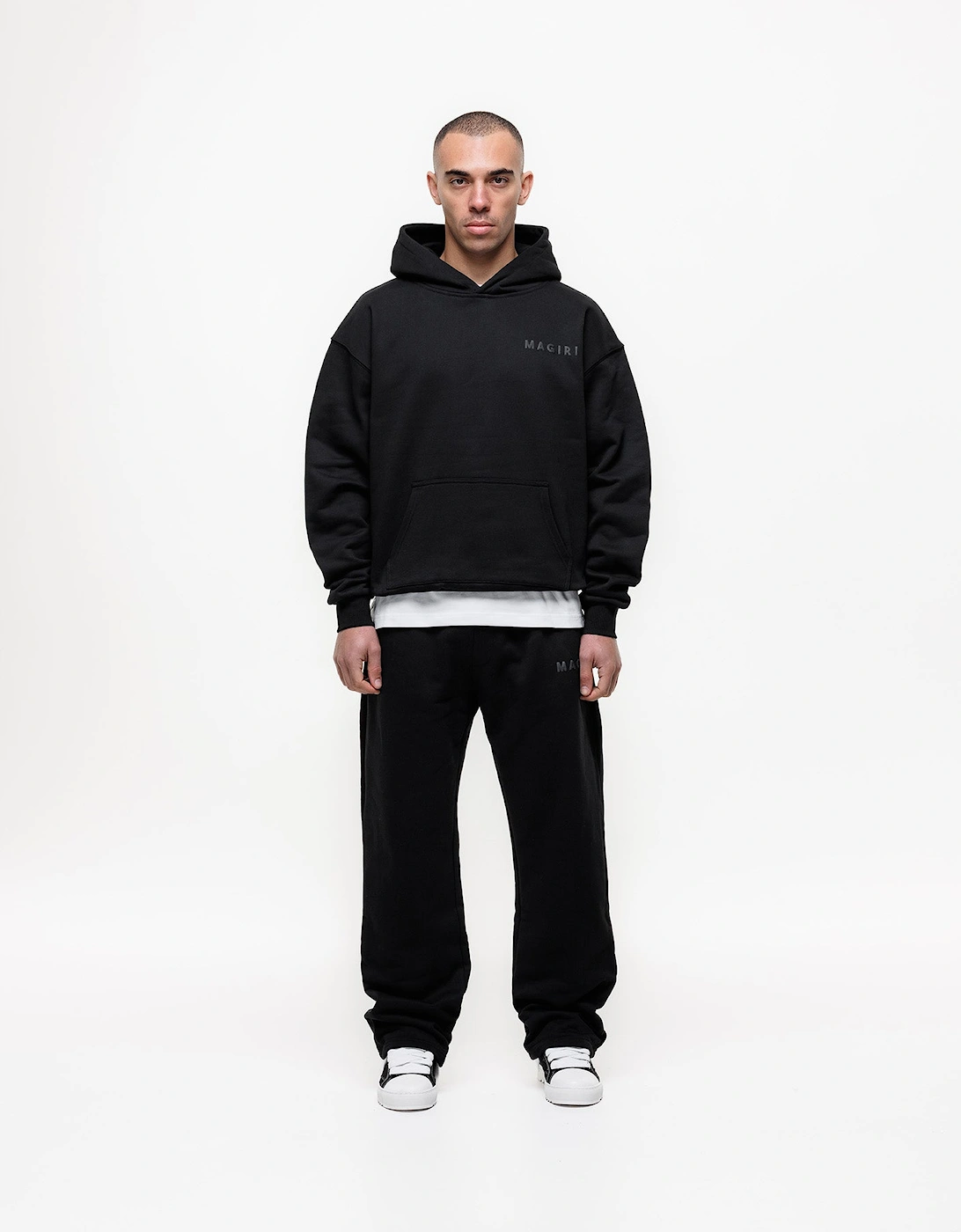 Magiri Core Puff Printed Hoodie in Black