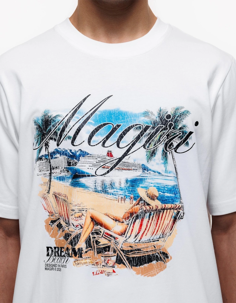 Dream Beach Printed T-Shirt in White