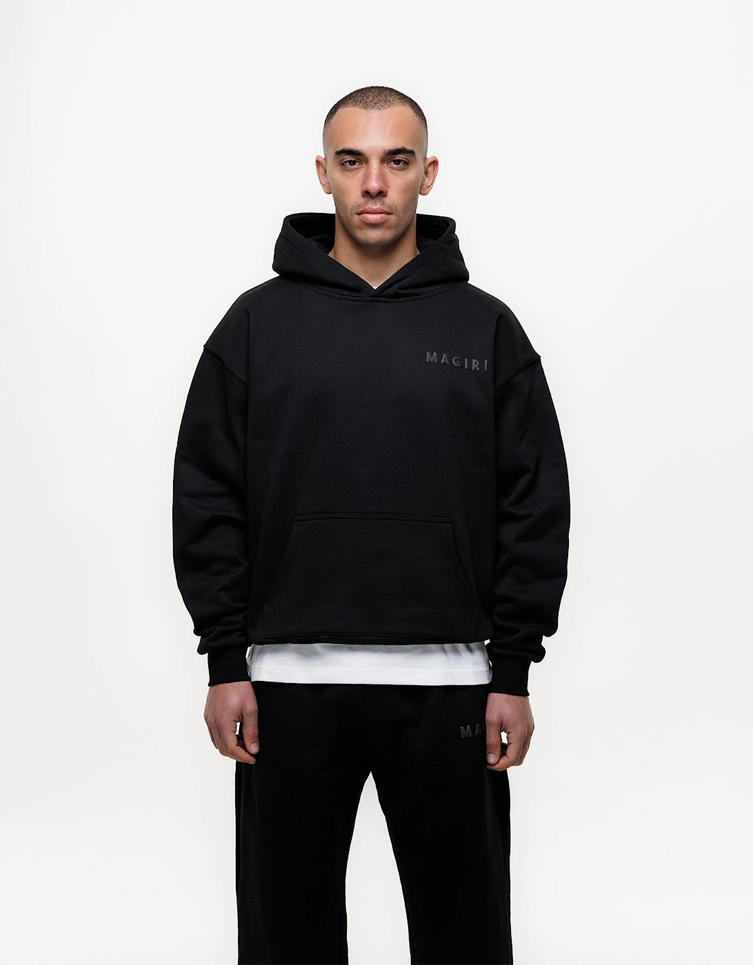 Magiri Core Puff Printed Hoodie in Black