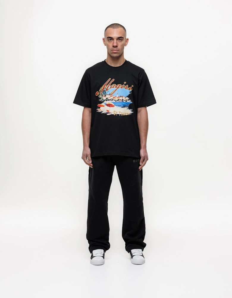 St. Tropez Printed T-Shirt in Black