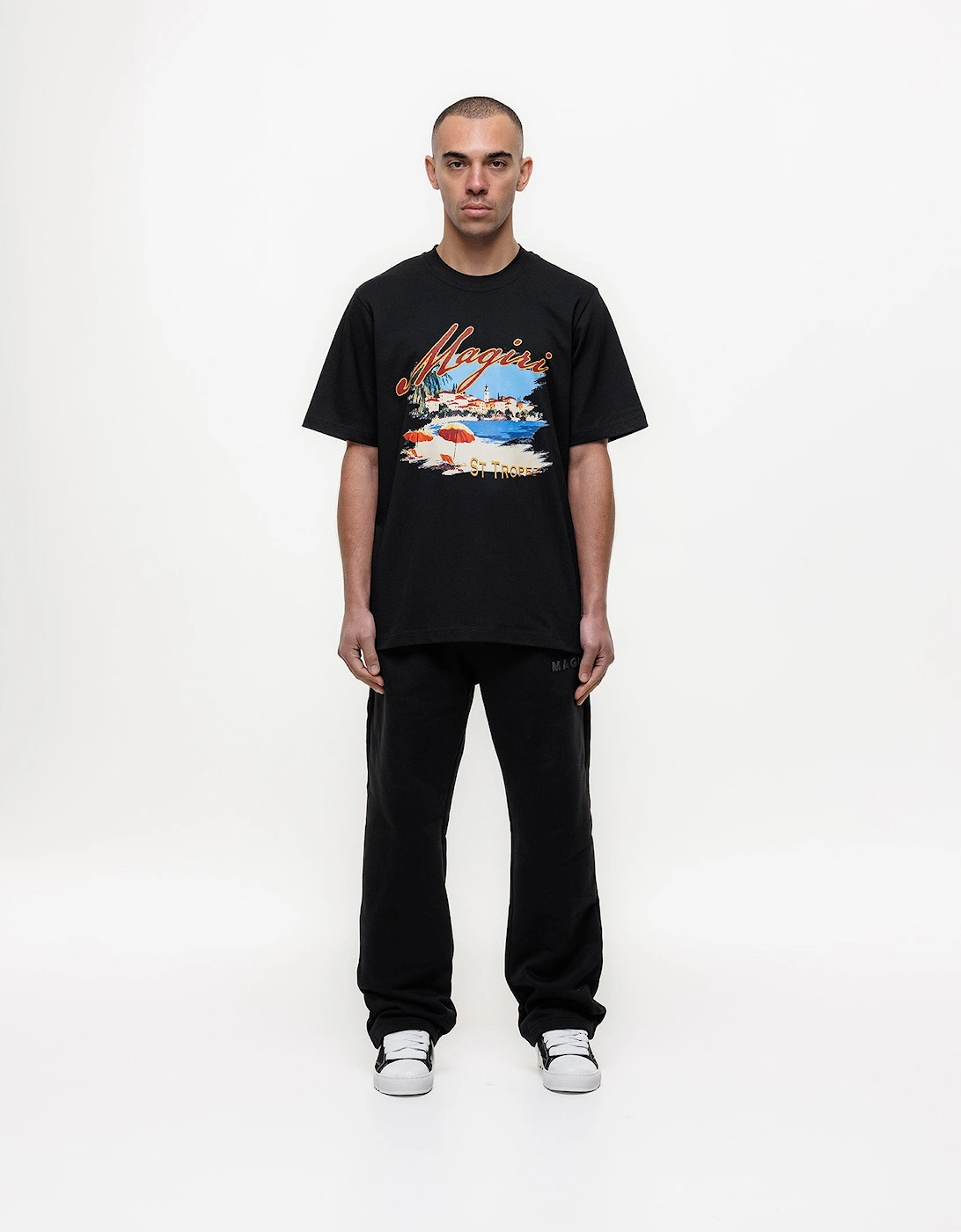 St. Tropez Printed T-Shirt in Black