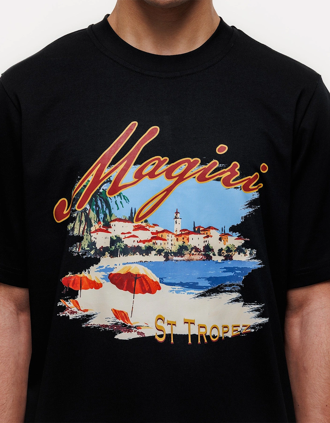 St. Tropez Printed T-Shirt in Black