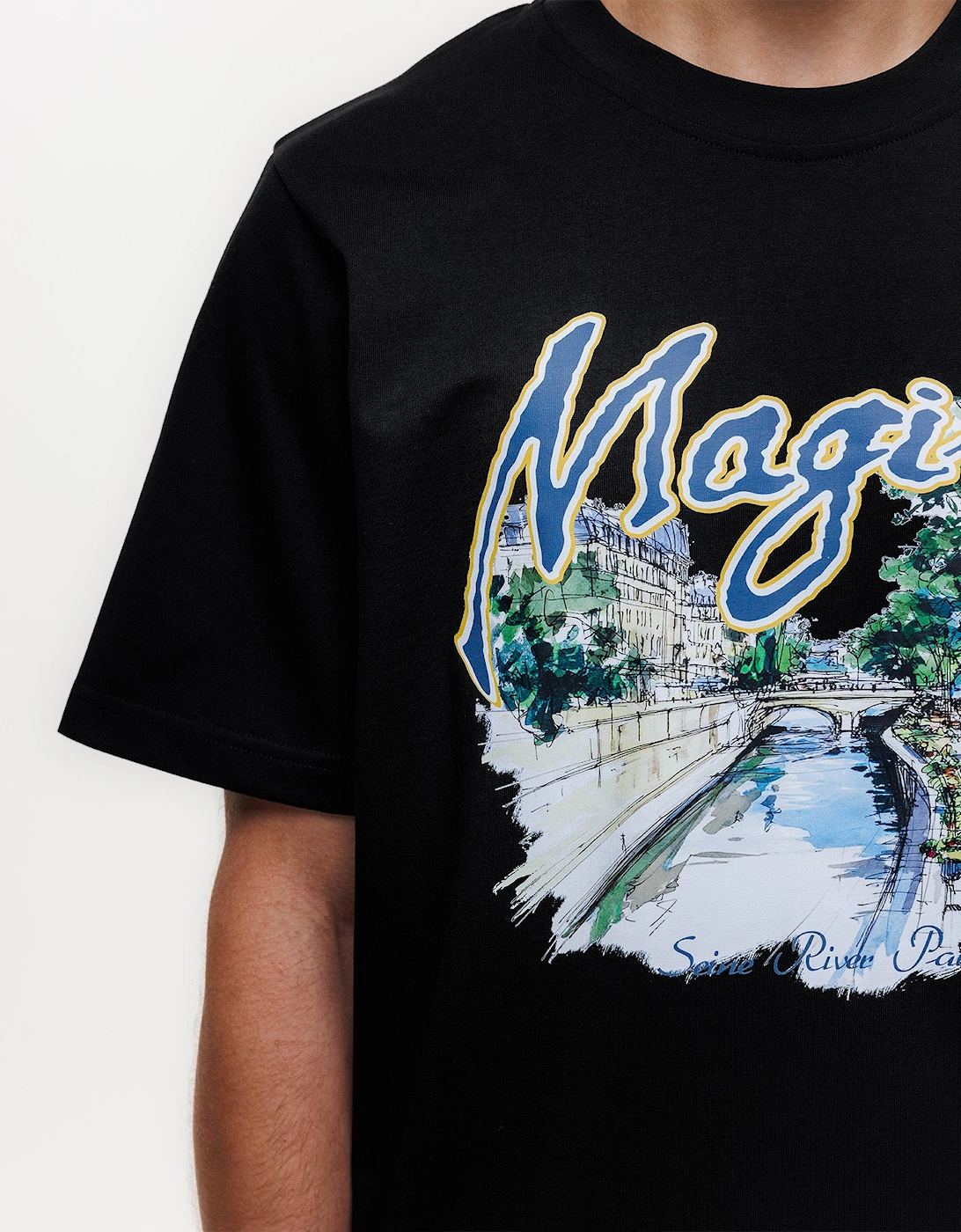 Seine River Printed T-Shirt in Black