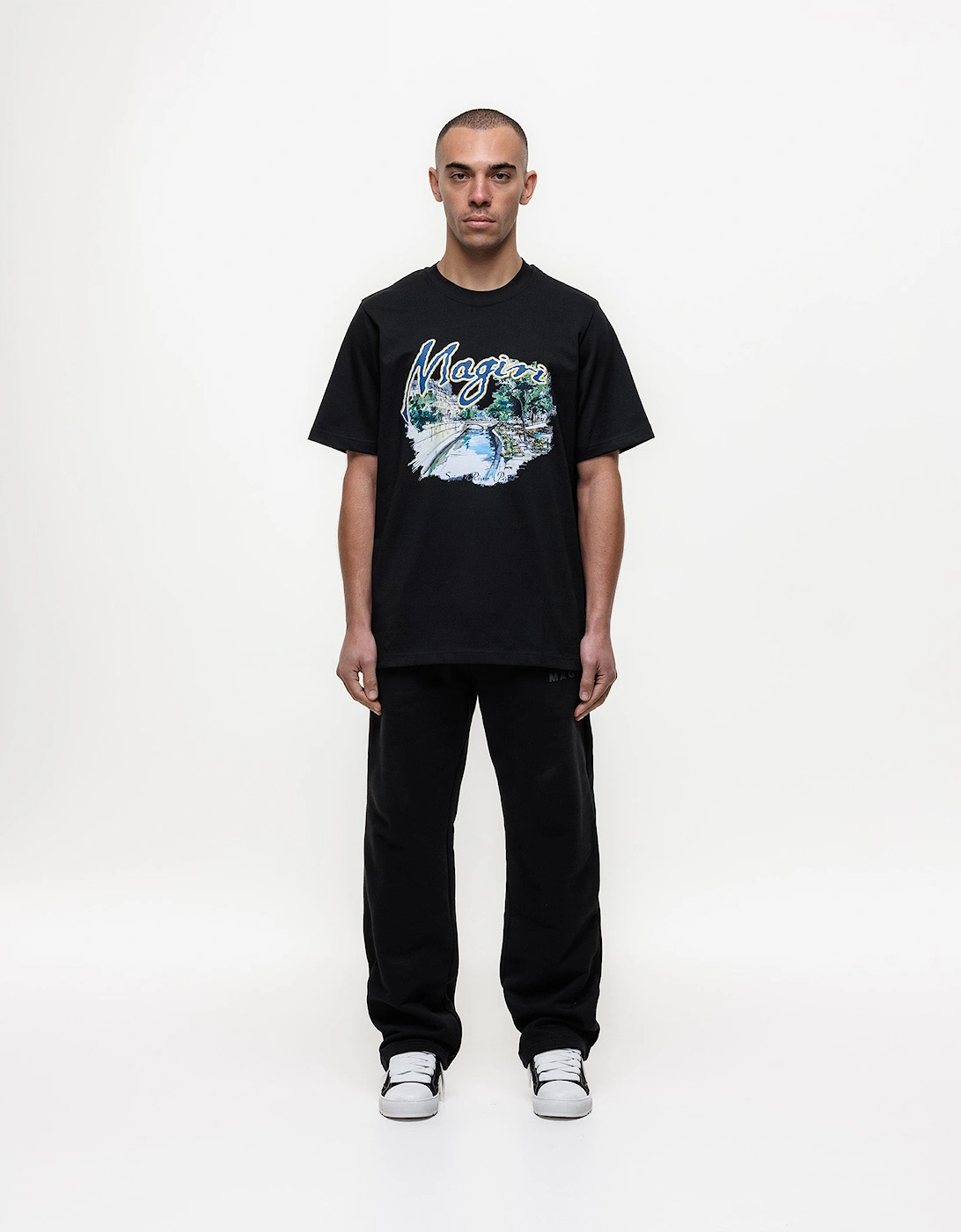 Seine River Printed T-Shirt in Black