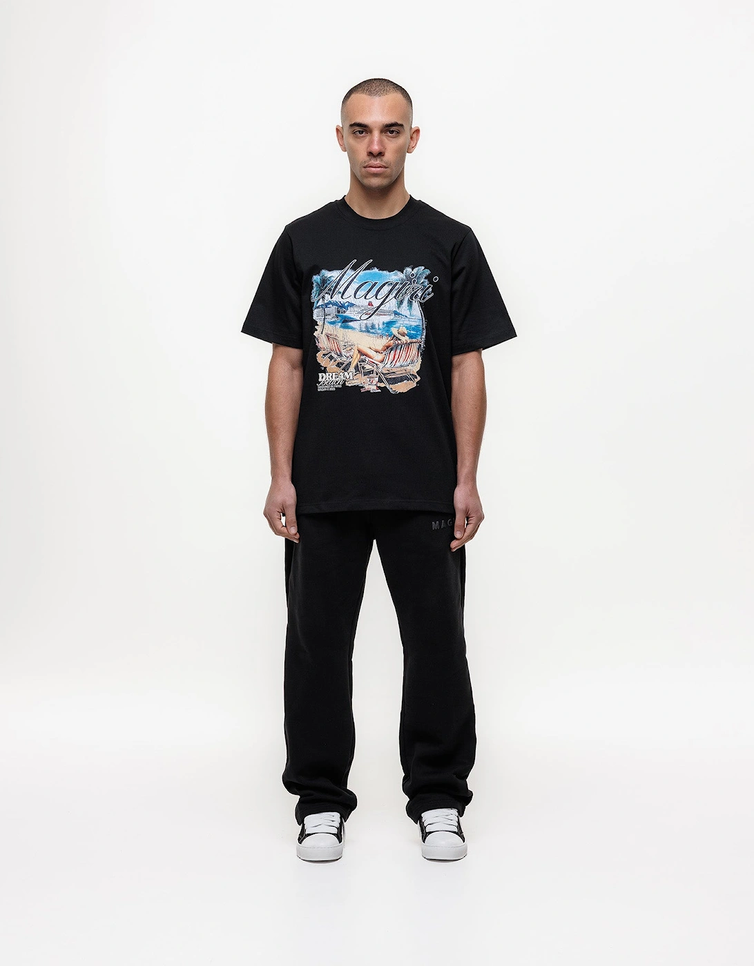 Dream Beach Printed T-Shirt in Black