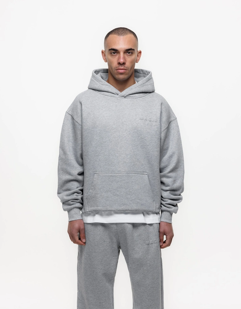 Core Puff Printed Hoodie in Grey