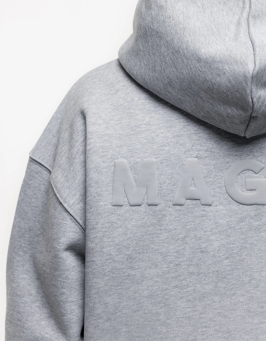 Core Puff Printed Hoodie in Grey