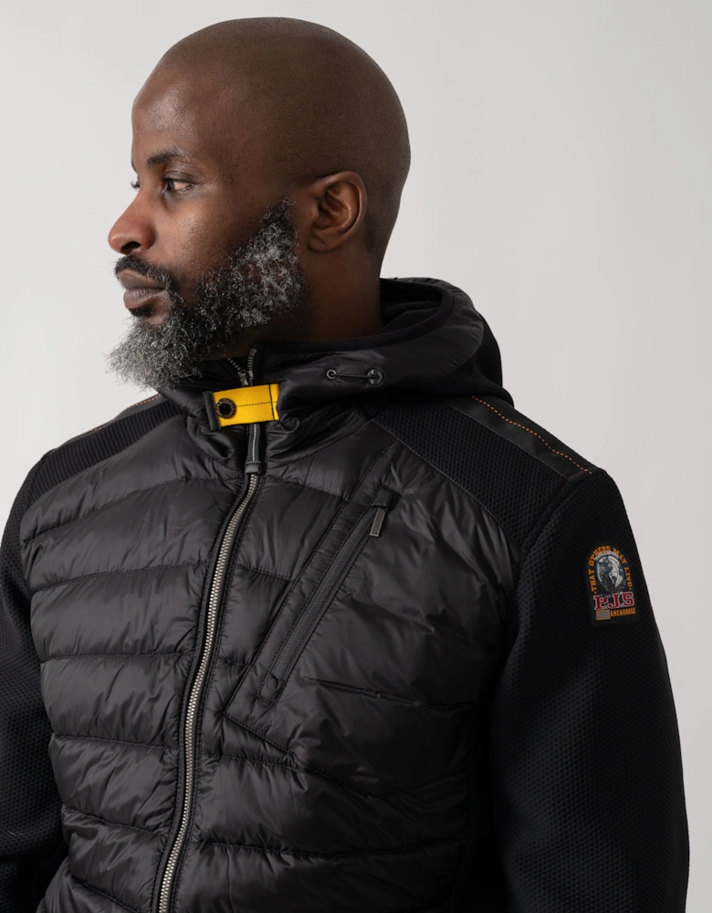 Nolan Mens Fleece/Nylon Hooded Jacket - Black 541