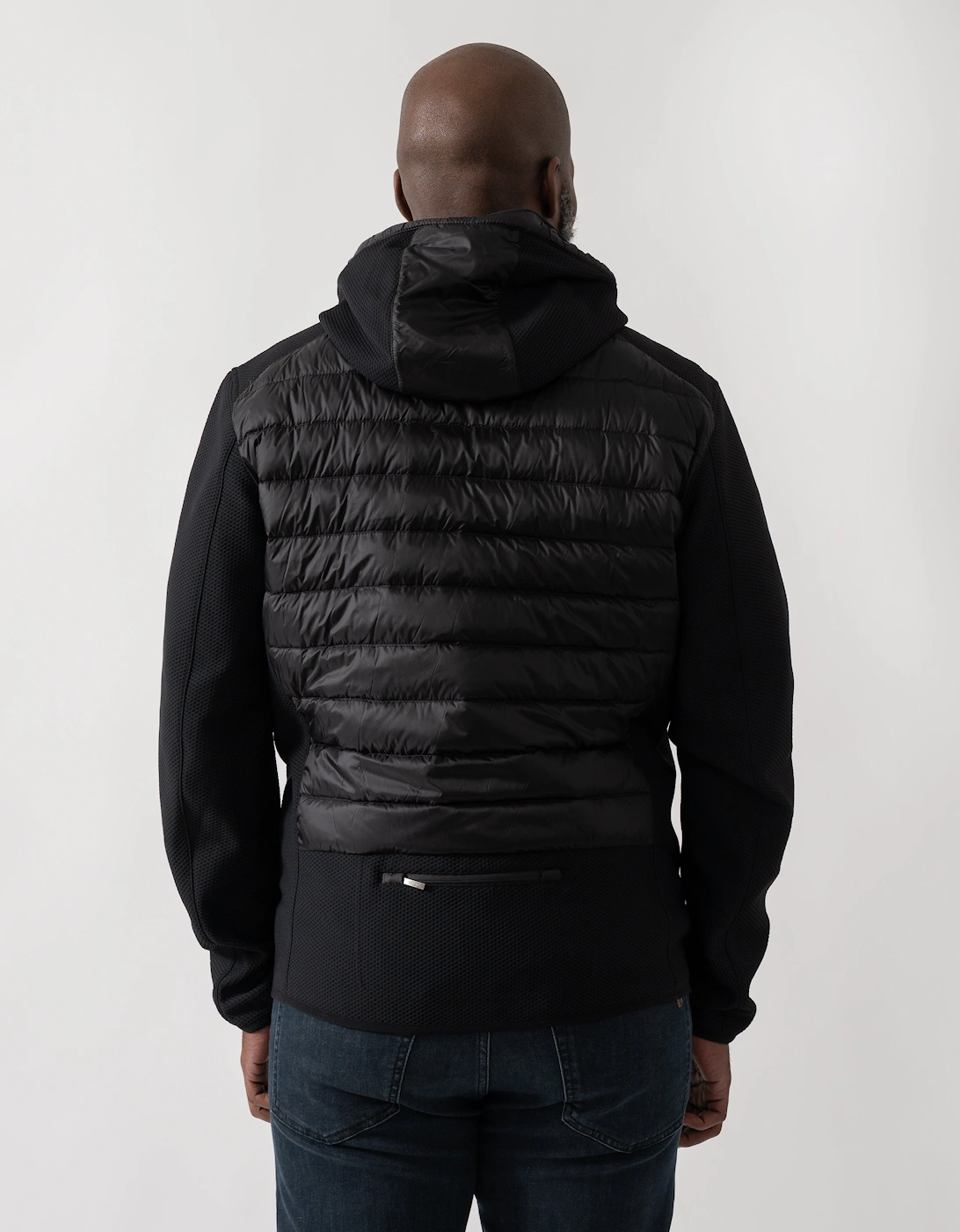 Nolan Mens Fleece/Nylon Hooded Jacket - Black 541