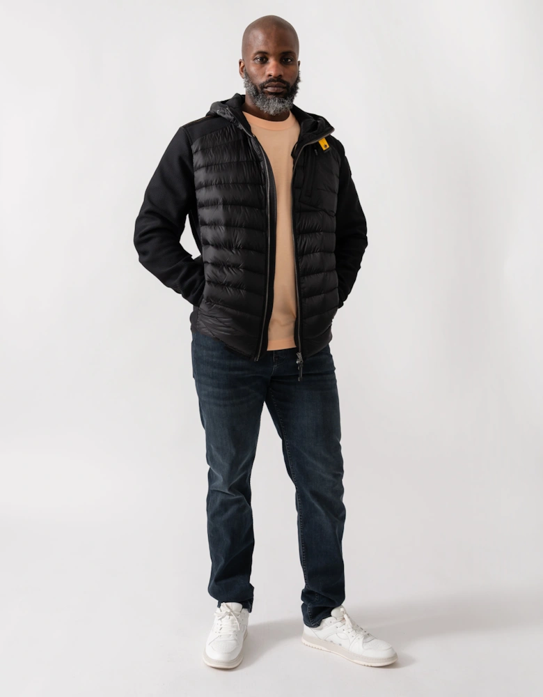 Nolan Mens Fleece/Nylon Hooded Jacket - Black 541