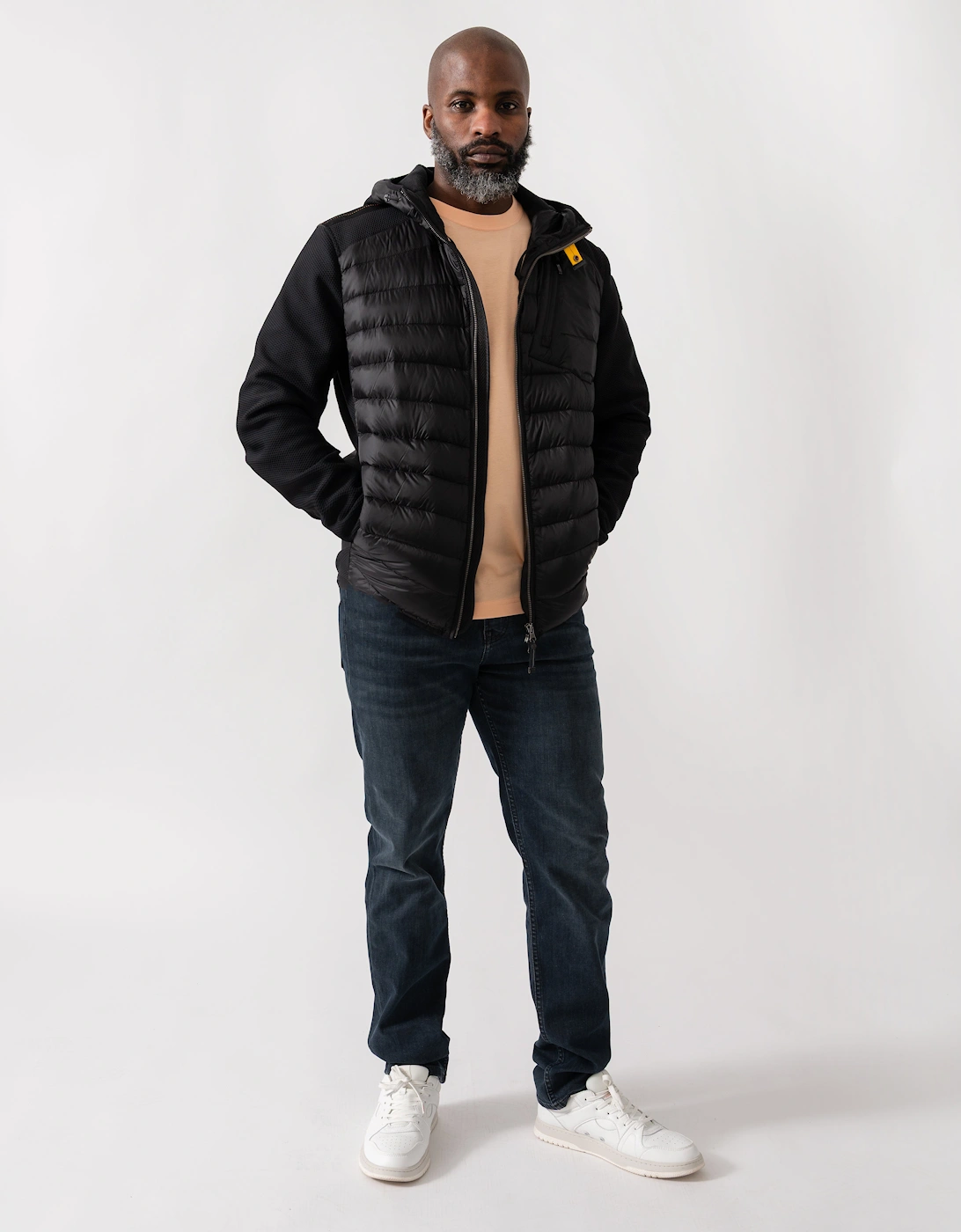 Nolan Mens Fleece/Nylon Hooded Jacket - Black 541