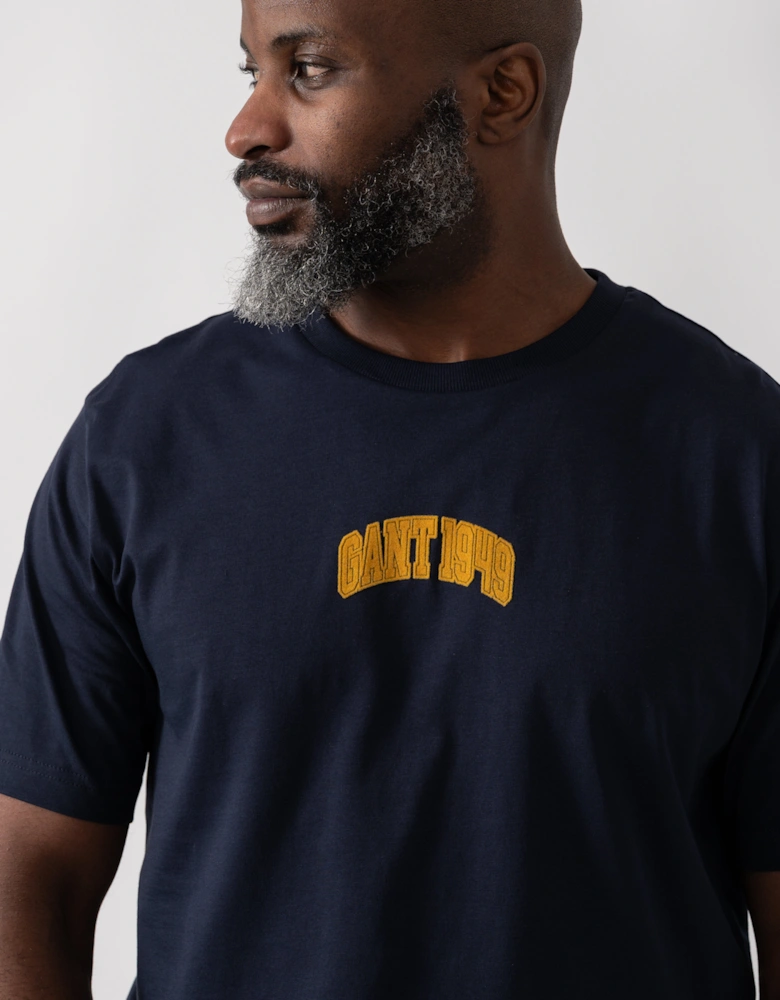 GANT Mens 1949 Graphic Short Sleeve T-Shirt - 433 Evening Blue