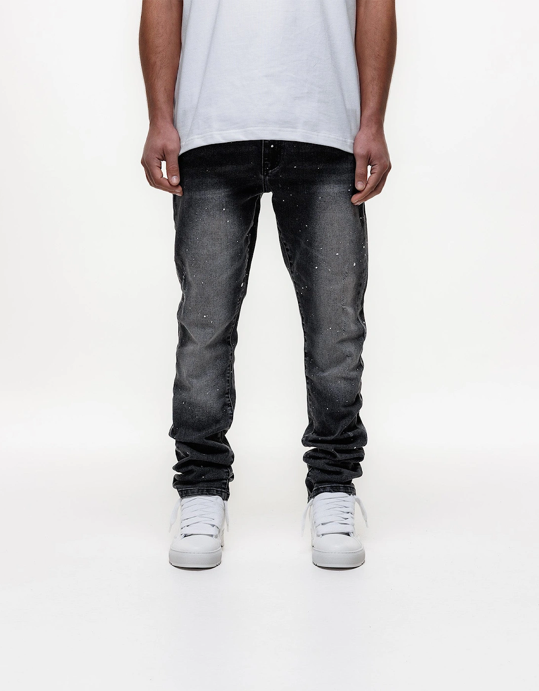 Ombre Slim Jeans in Black