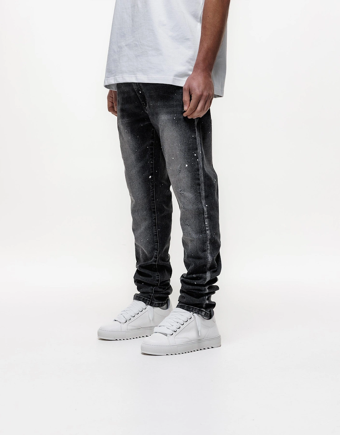 Ombre Slim Jeans in Black