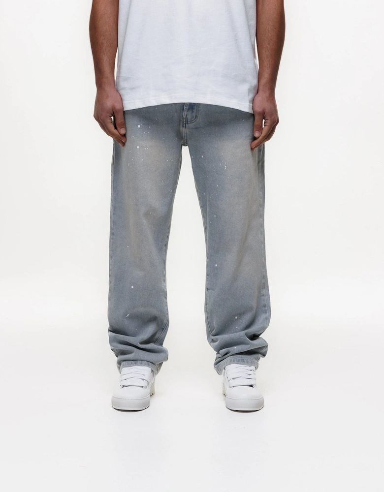 Core Painted Straight Jeans in Blue