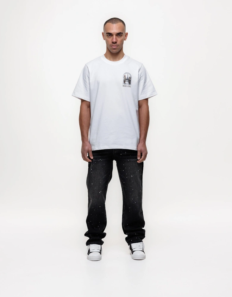 Core Painted Straight Jeans in Black