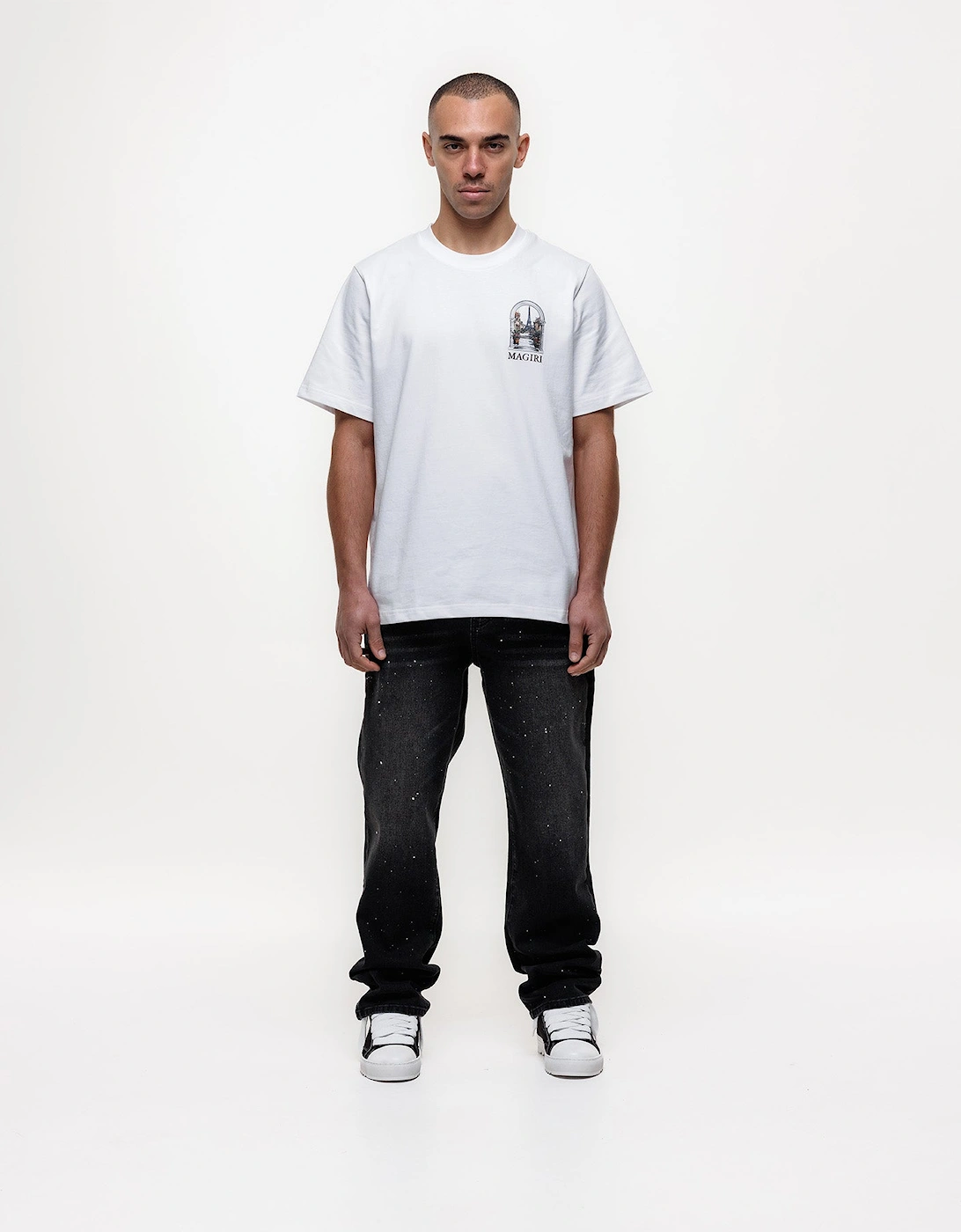 Core Painted Straight Jeans in Black