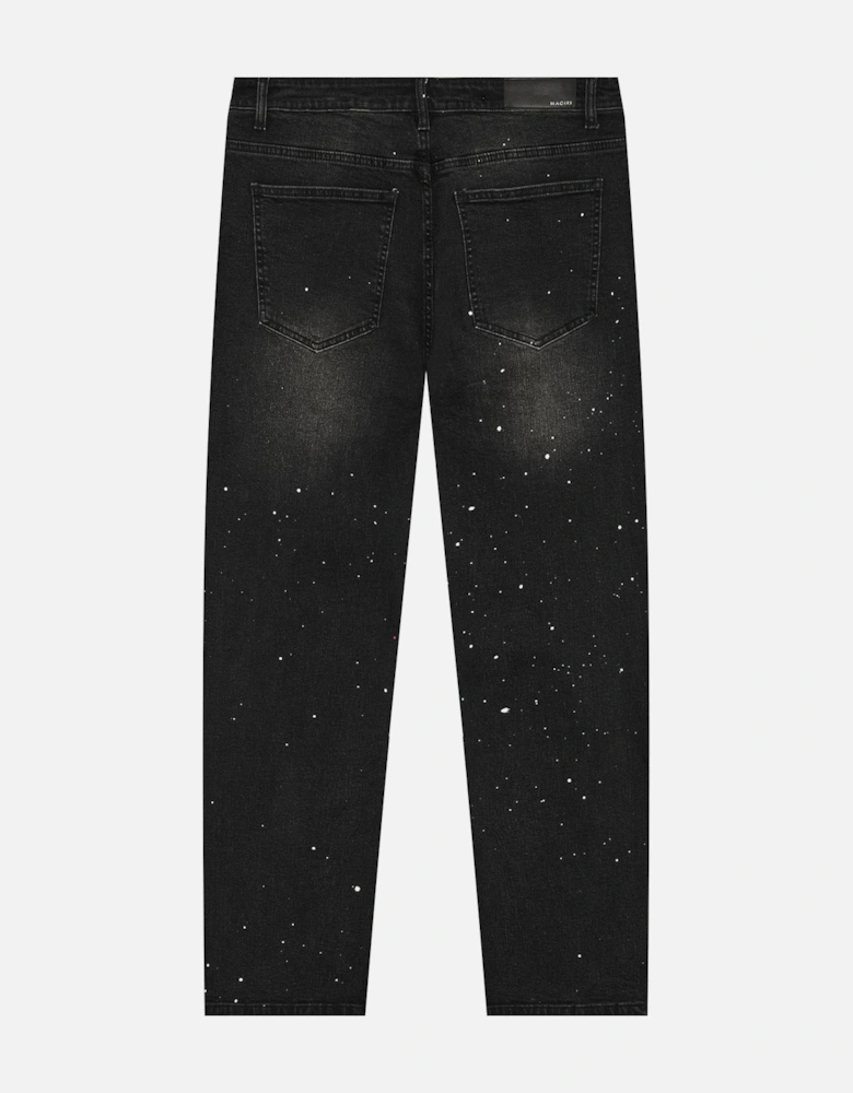 Core Painted Straight Jeans in Black