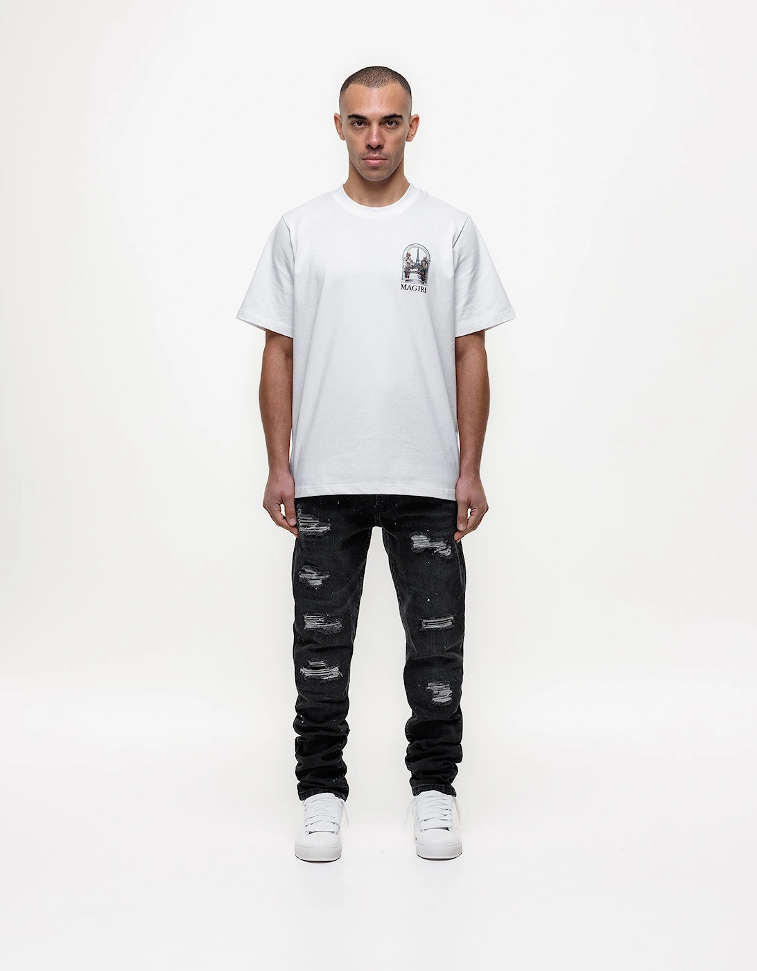 Noir Ripped Slim Jeans in Black