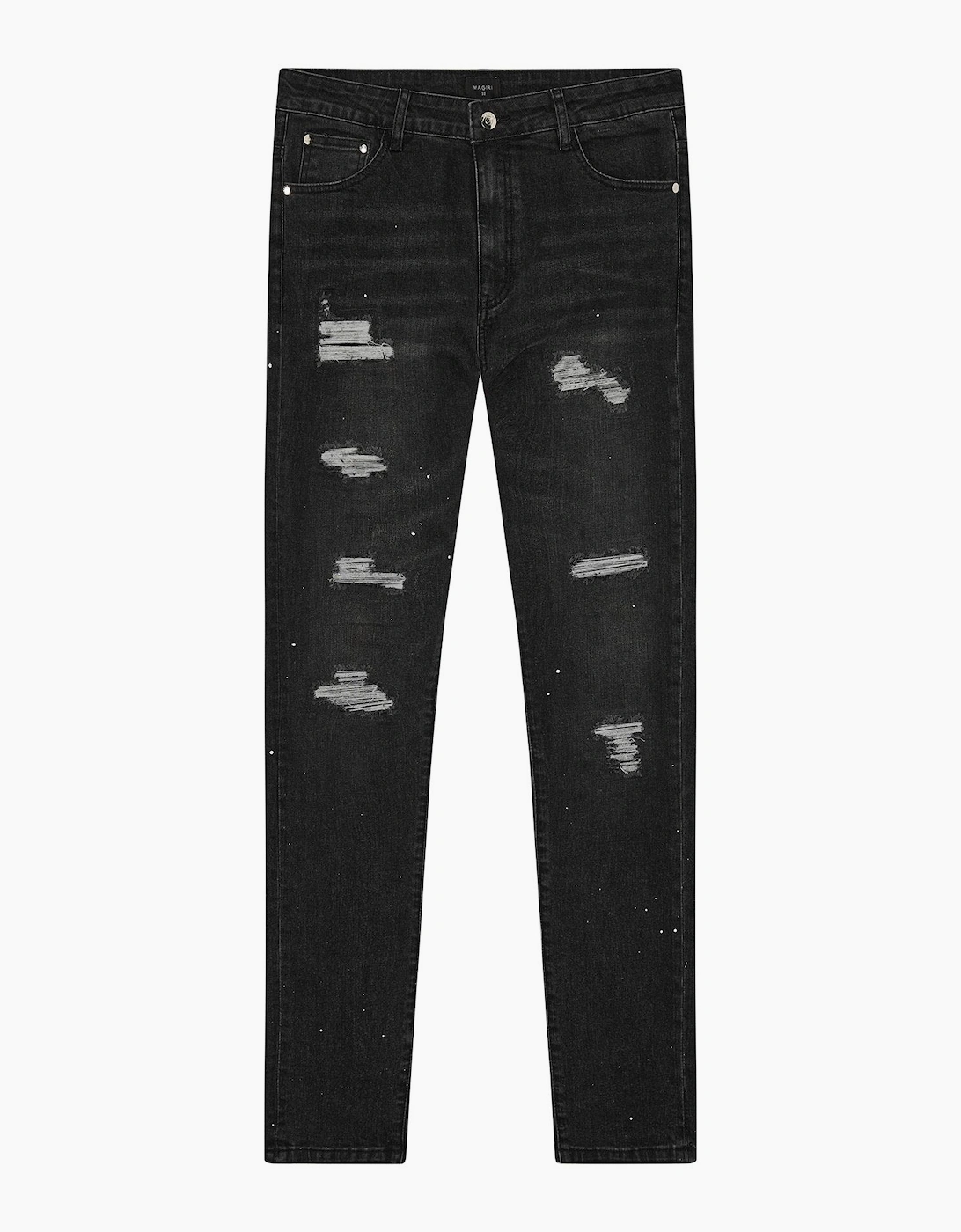 Magiri Men's Magiri Noir Ripped Slim Jeans in Black