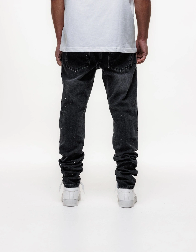 Noir Ripped Slim Jeans in Black