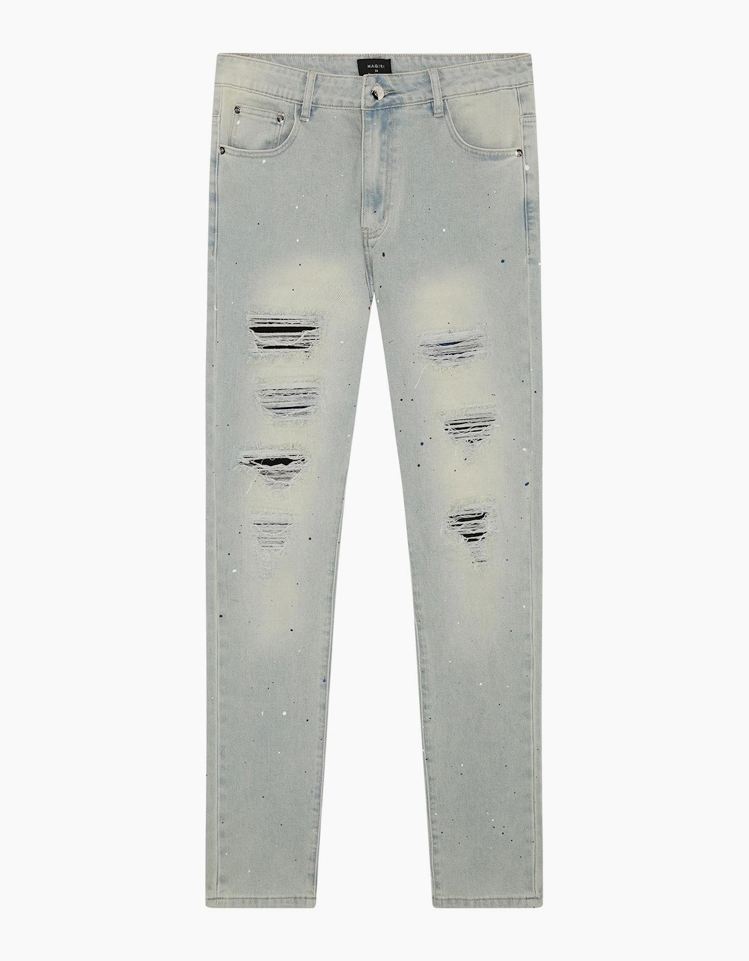 Magiri Men's Magiri Indigo Ripped Slim Jeans in Blue
