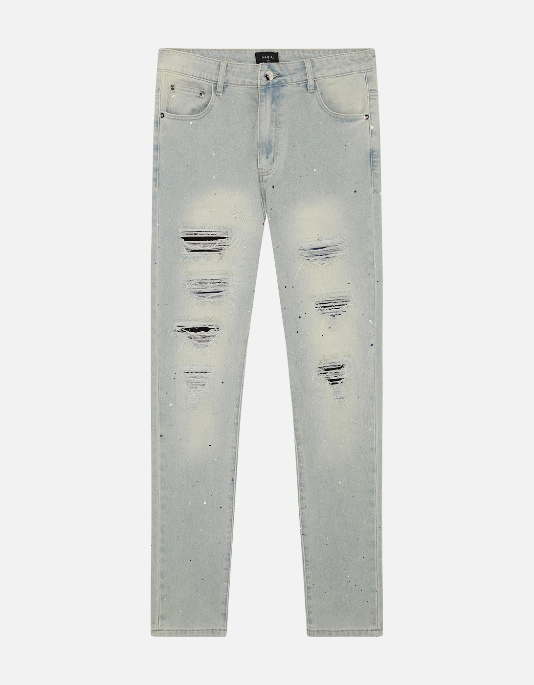 Indigo Ripped Slim Jeans in Blue, 7 of 6