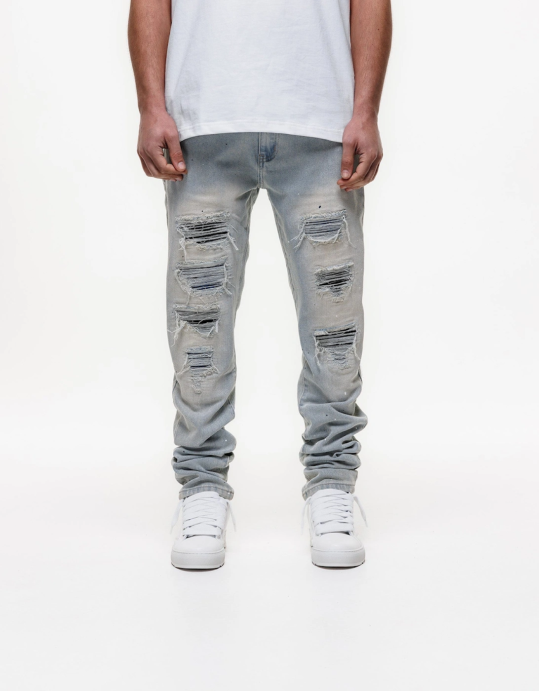 Indigo Ripped Slim Jeans in Blue
