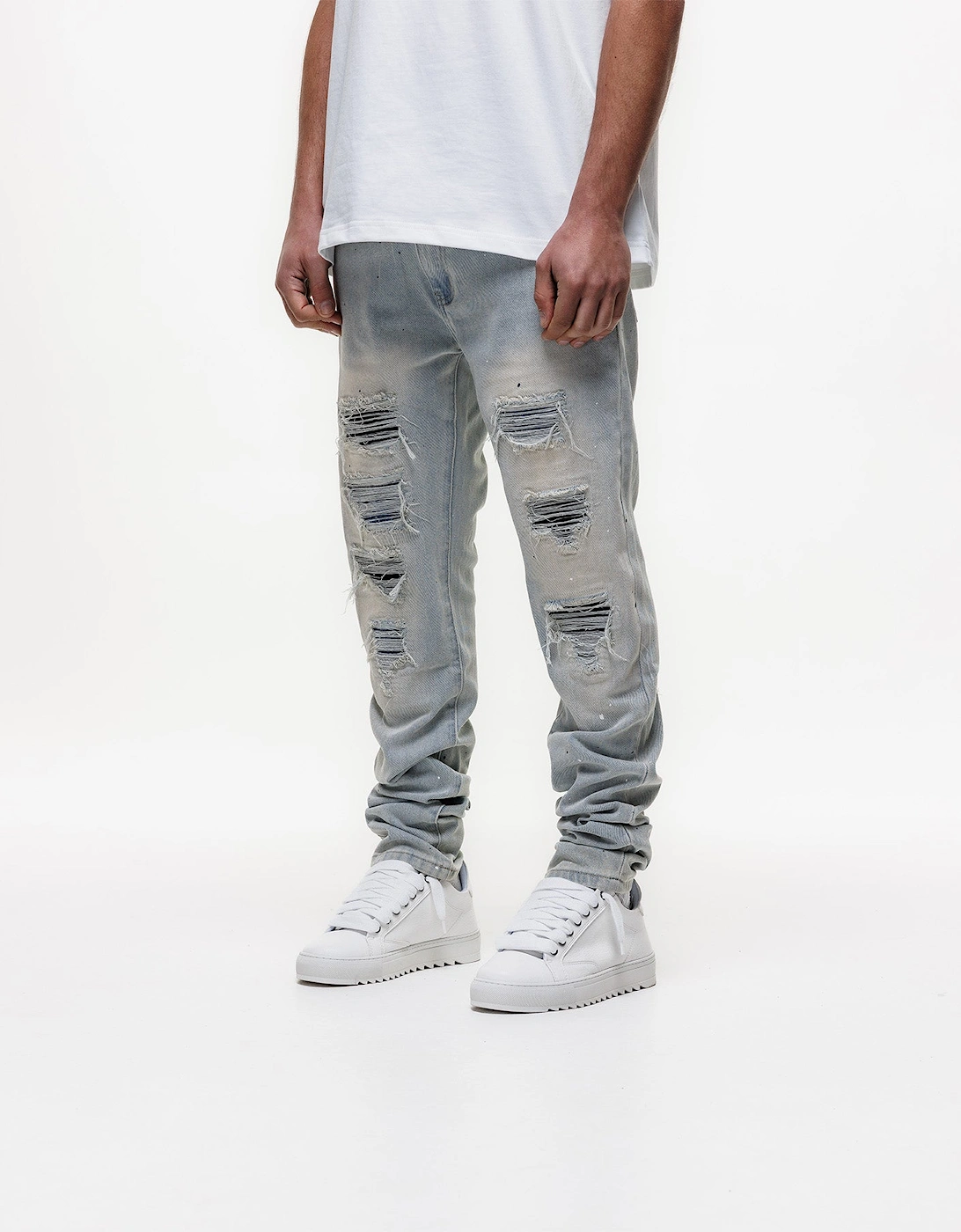 Indigo Ripped Slim Jeans in Blue